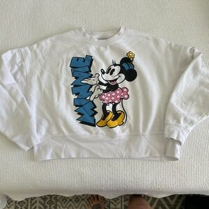 Disney Minnie Mouse White Sweater crop